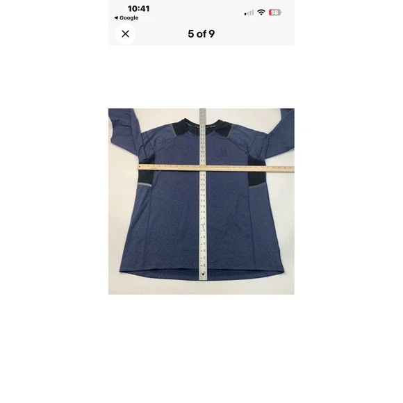 Spyder Active Men's Blue Heathered Long Sleeve Athletic Training Shirt M - Picture 3 of 5